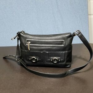 Stone & Co black faux leather shoulder bag